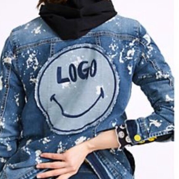 LOGO Lori Goldstein Denim Jean Jacket Size 14 Smiley World - Picture 4 of 4